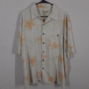 Paradise Coves Adult Mens 2XL XXL 100% Silk Hawaiin Floral Shirt